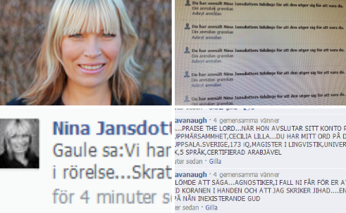 Facebook, Nina jansdotter,  Anders Ahlqvist, Trakasserier, Rikspolisstyrelsen, jan fredriksson,  nättrakasserier